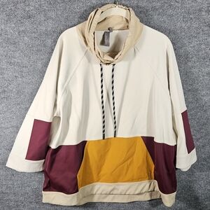 SWEATY BETTY Mix It Up Colorblock Sweatshirt In Lily White Multi Sz M$148l